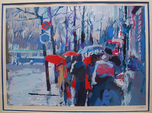 Nicola Simbari (ITALIAN, 1927) 2 Lithographs sold : Nicola Simbari (ITALIAN, 1927) 2 Lithographs sold together, French Street Scenes, both pencil signed & numbered 69/300, AP XXXV/L, sight 21" x 28"