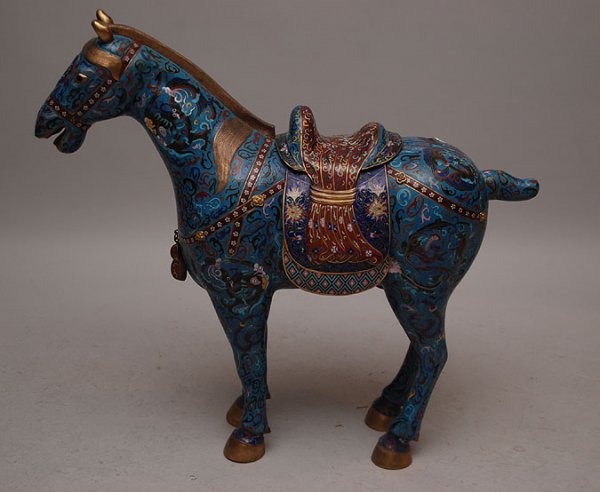 Oversized cloisonné horse, 34"L x 35"h