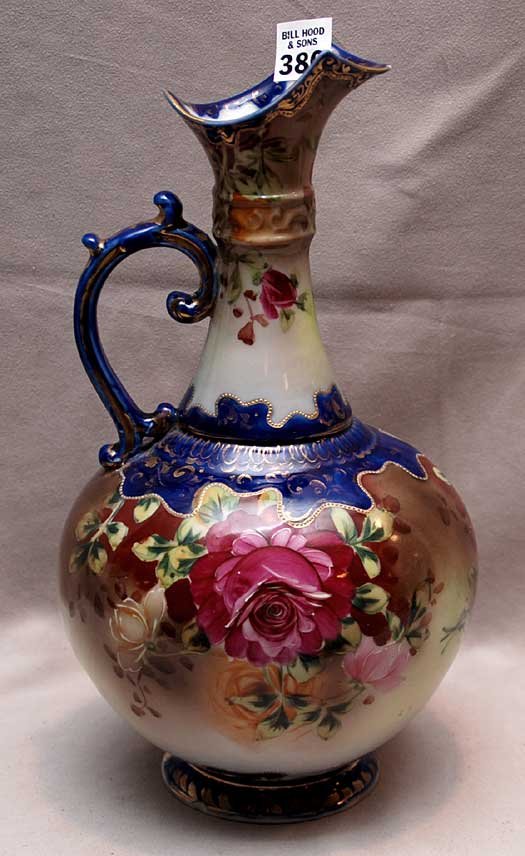 Royal Nippon ewer, floral motif, 13"h: Royal Nippon ewer, floral motif, 13"h