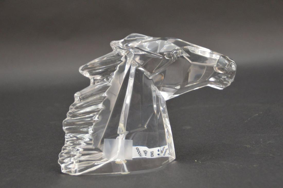 DAUM CLEAR CRYSTAL HORSE HEAD - Signed "Daum France". 5 (1 of 5)