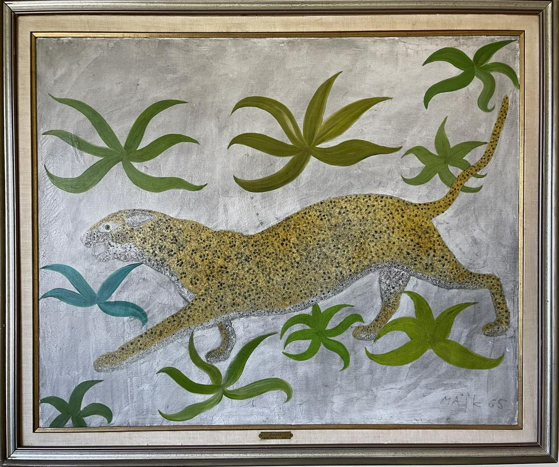 Henri Maik (French) Large oil on canvas, JAGUAR - 1965 (1 of 11)