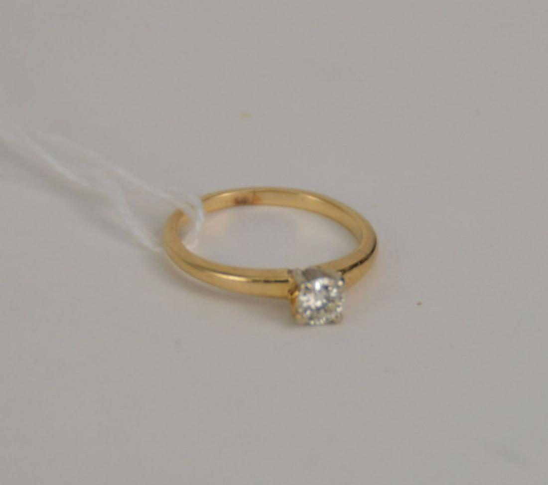14K Yellow Gold Solitaire Diamond Ring. Size 5 weight (1 of 2)