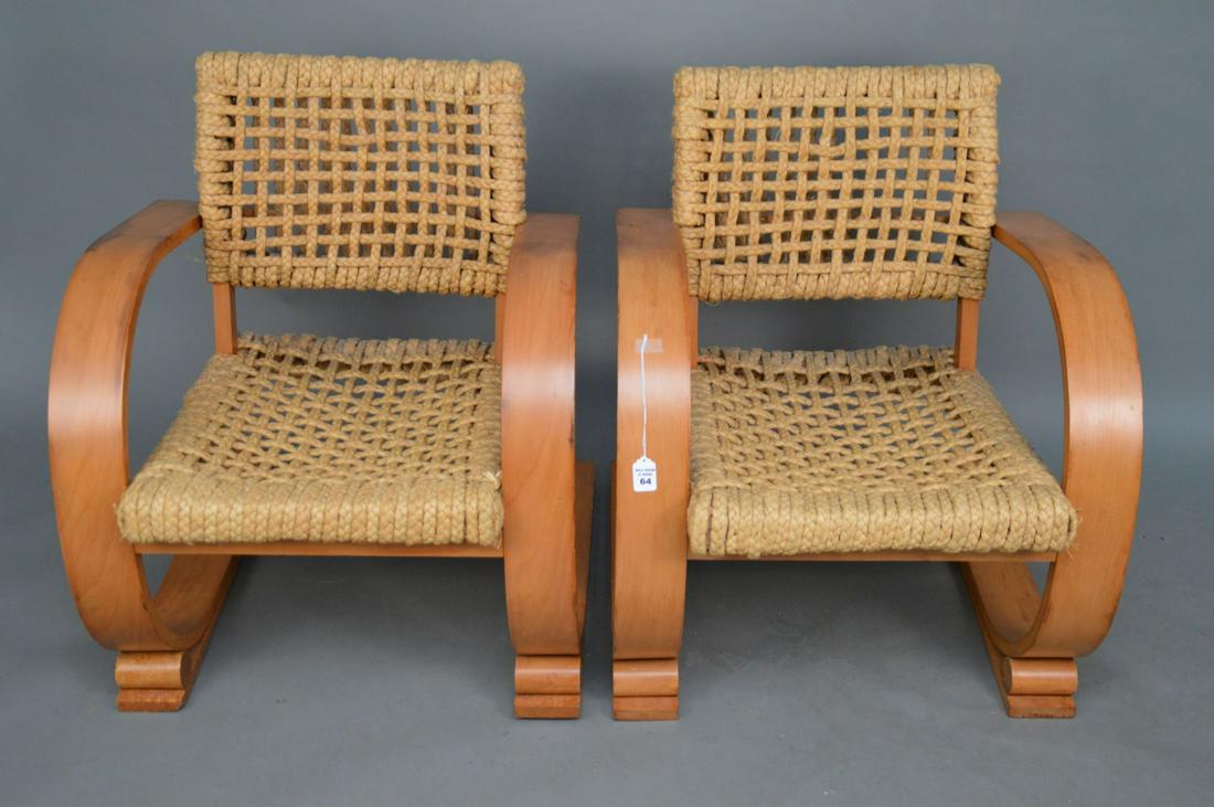Audoux Minet for Vibo Pair of rope chairs in good (1 of 7)