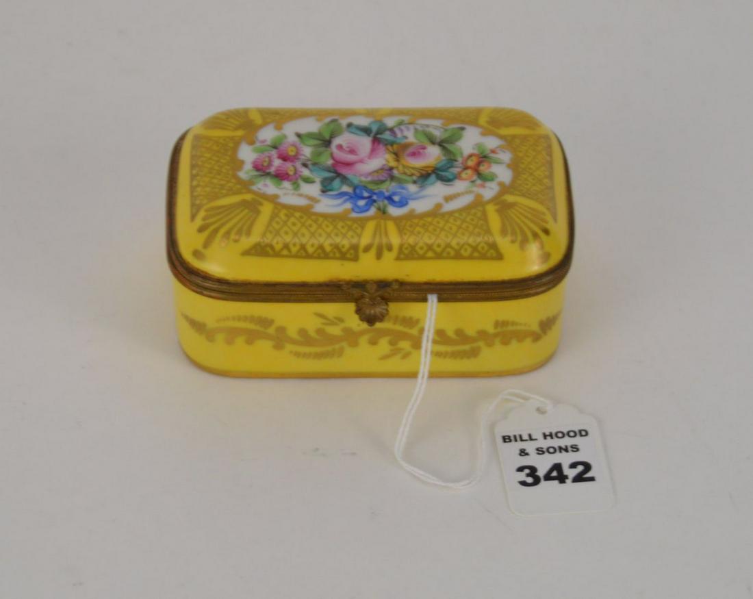 ANTIQUE FRENCH HAND-PAINTED LIMOGES PORCELAIN BOX - (1 of 4)