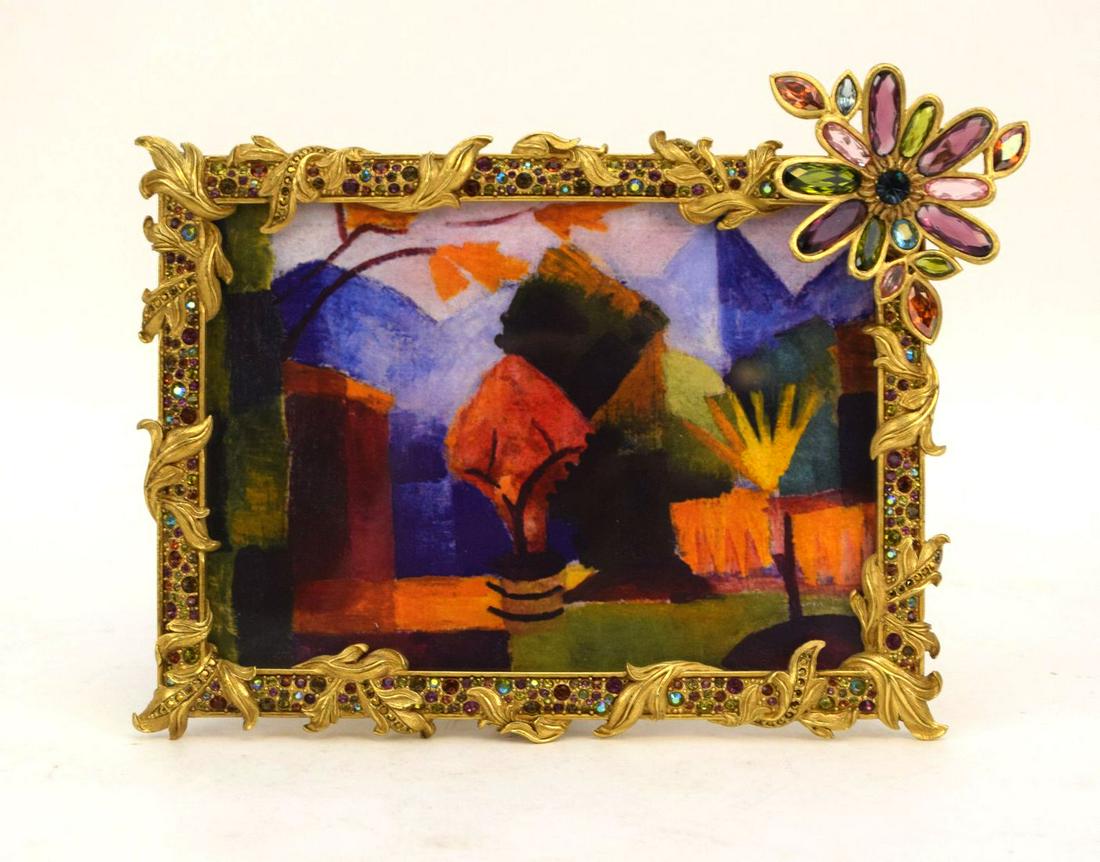 JAY STRONGWATER JEWELED FLOWER PICTURE FRAME - (1 of 6)