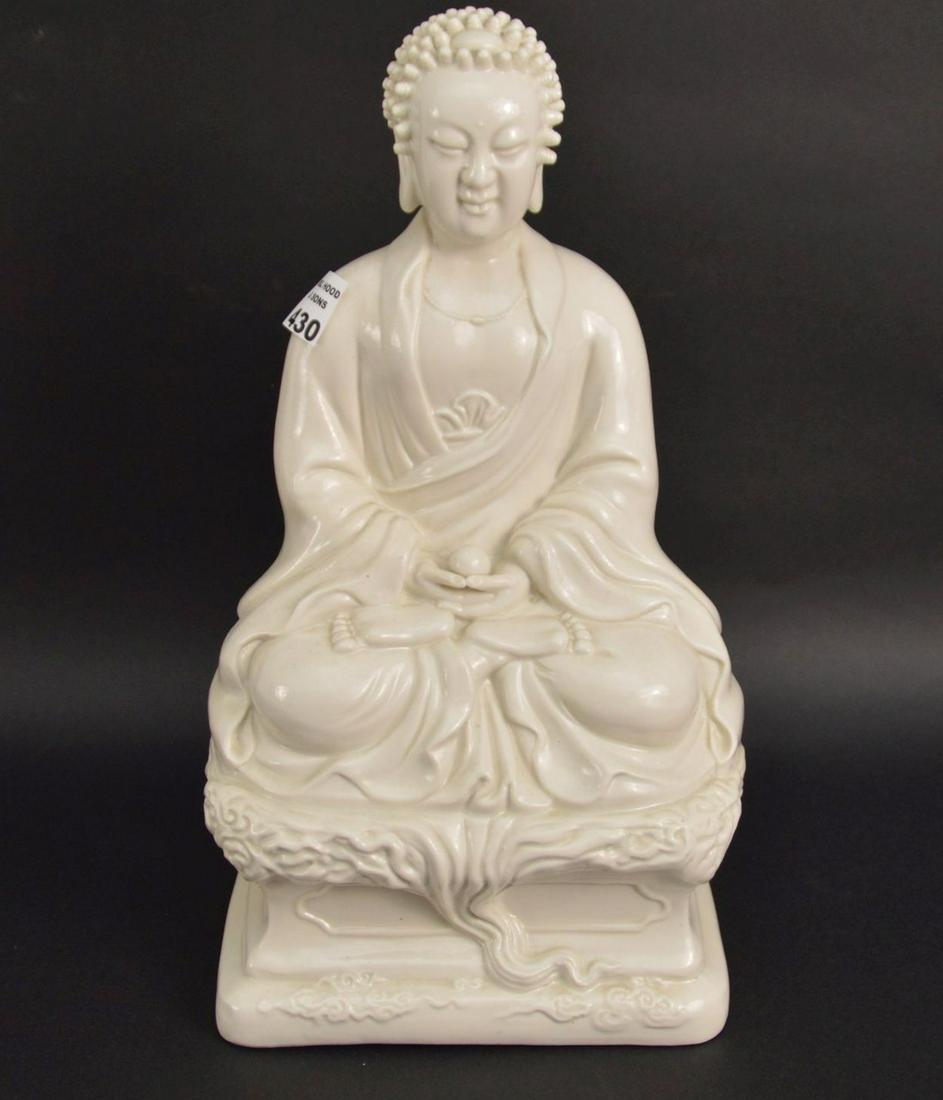 BLANC DE CHINE BUDDHA FIGURE - White glazed ceramic (1 of 7)