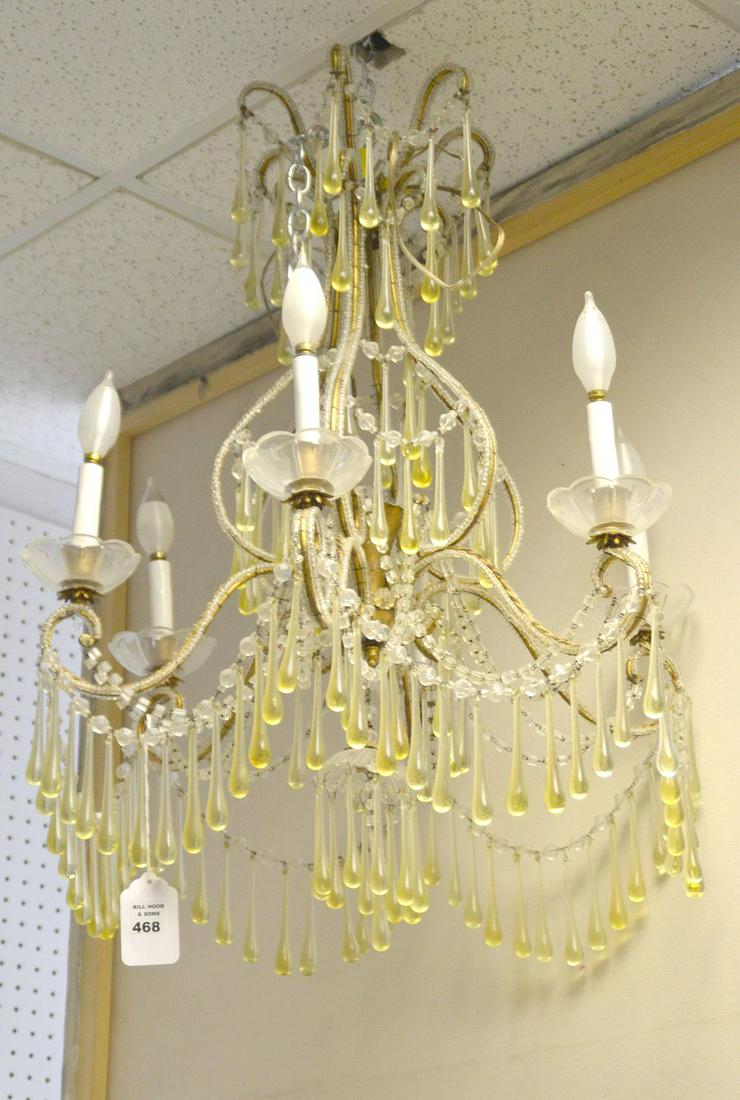 VINTAGE ITALIAN MURANO-STYLE GLASS TEARDROP CHANDELIER (1 of 2)