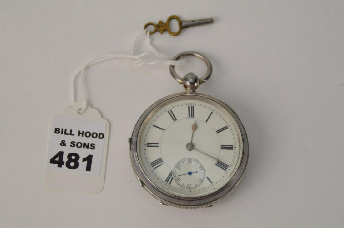 VICTORIAN WILLIAM EVANS STERLING SILVER POCKET WATCH  - (1 of 5)