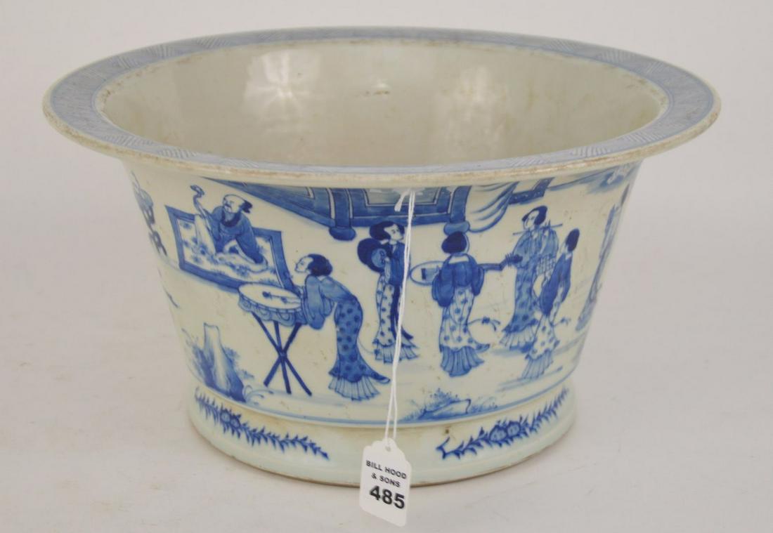 CHINESE BLUE & WHITE PORCELAIN PLANTER - Featuring (1 of 6)