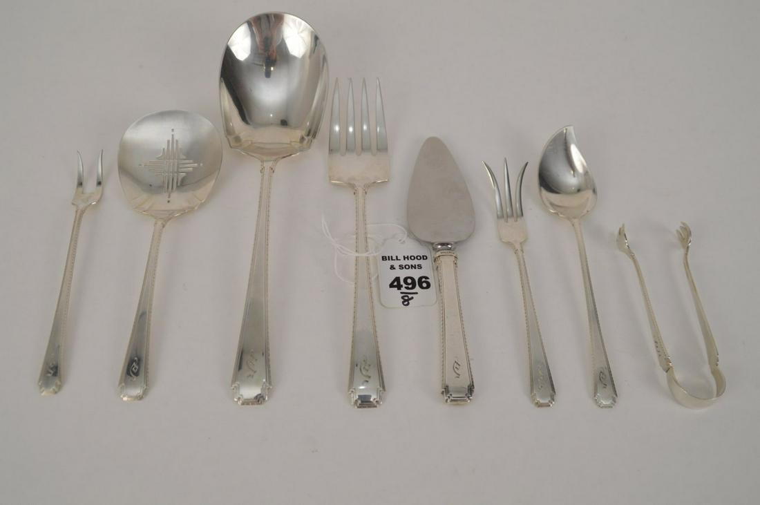 8 WALLACE STERLING SERVING PIECES RHYTHM PATTERN- Seven (1 of 3)