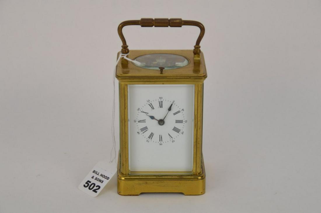 BRASS REPEATER CARRIAGE CLOCK - Time and Strike Fusee (1 of 5)