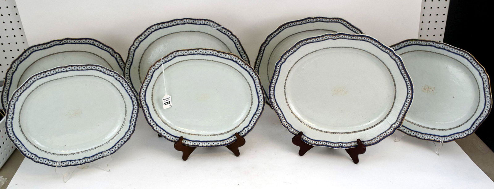 7PCS ANTIQUE CHINESE EXPORT PORCELAIN OVAL PLATTERS - (1 of 5)