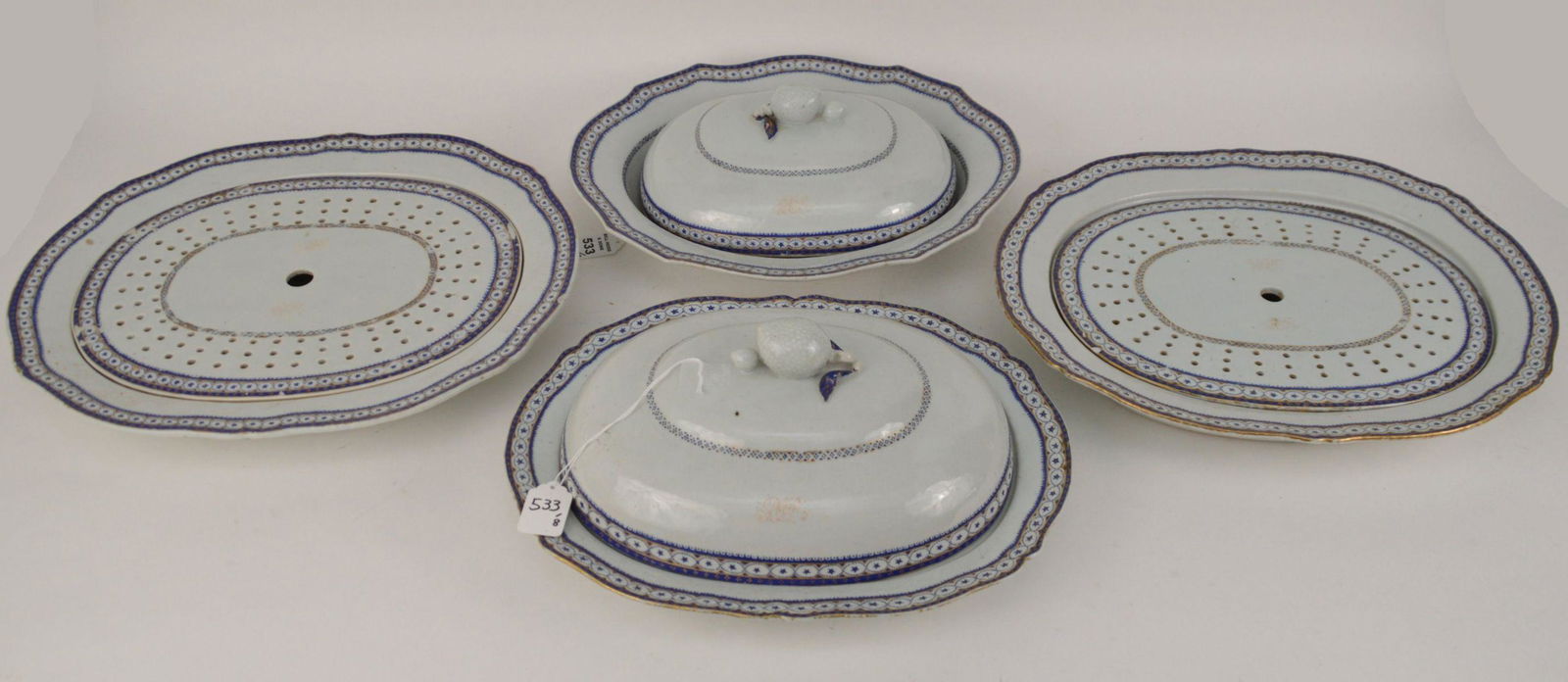 8PCS ANTIQUE CHINESE EXPORT PORCELAIN  -  Each features (1 of 9)