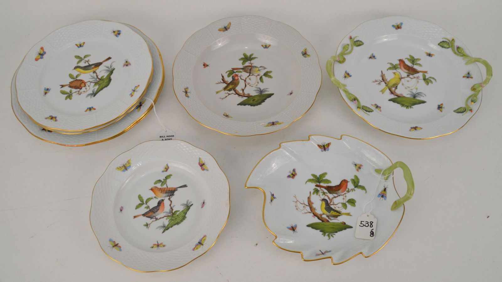 8PCS HEREND ROTHSCHILD BIRD PORCELAIN - Grouping (1 of 5)