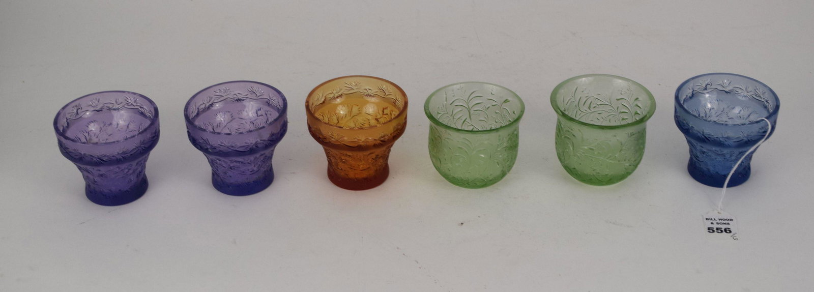 SIX LALIQUE CRYSTAL VOTIVE HOLDERS - Lalique France art (1 of 3)