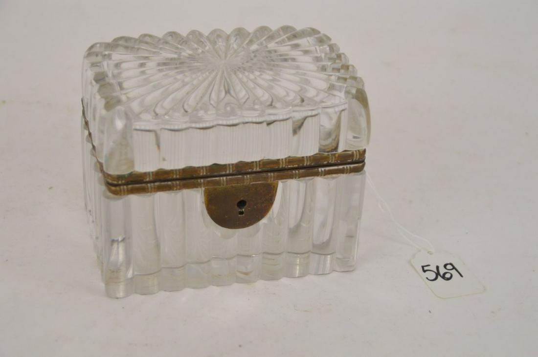 ANTIQUE FRENCH CUT CRYSTAL DRESSER BOX - Probably (1 of 4)