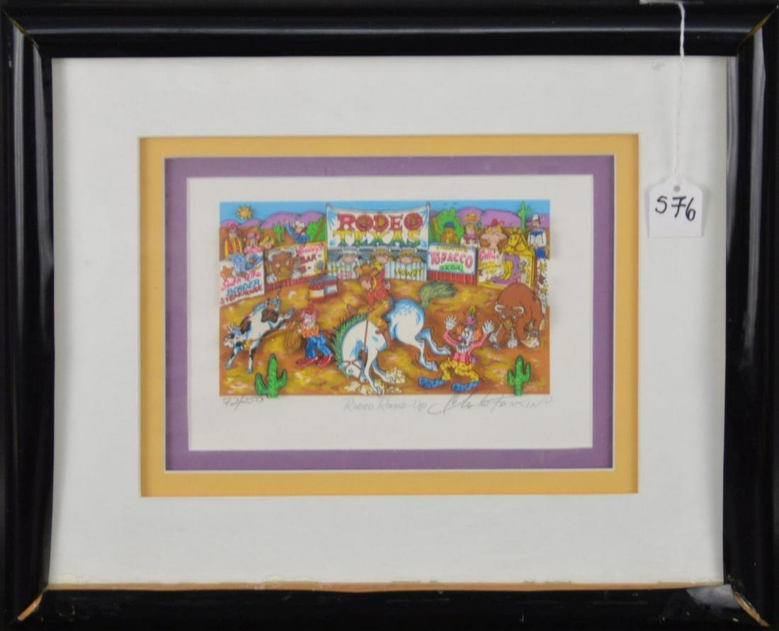 Charles Fazzino  "Rodeo Round Up" 3D Pop Art - Numbered (1 of 7)