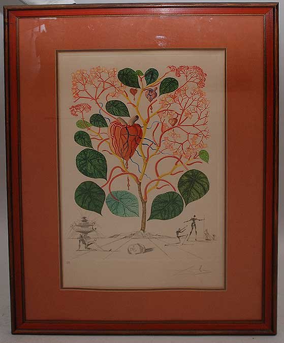 Salvador Dalí (SPANISH, 1904-1989) Etching/Lithog: Salvador Dalí (SPANISH, 1904-1989) Etching/Lithograph, Tree, 16" x 22"