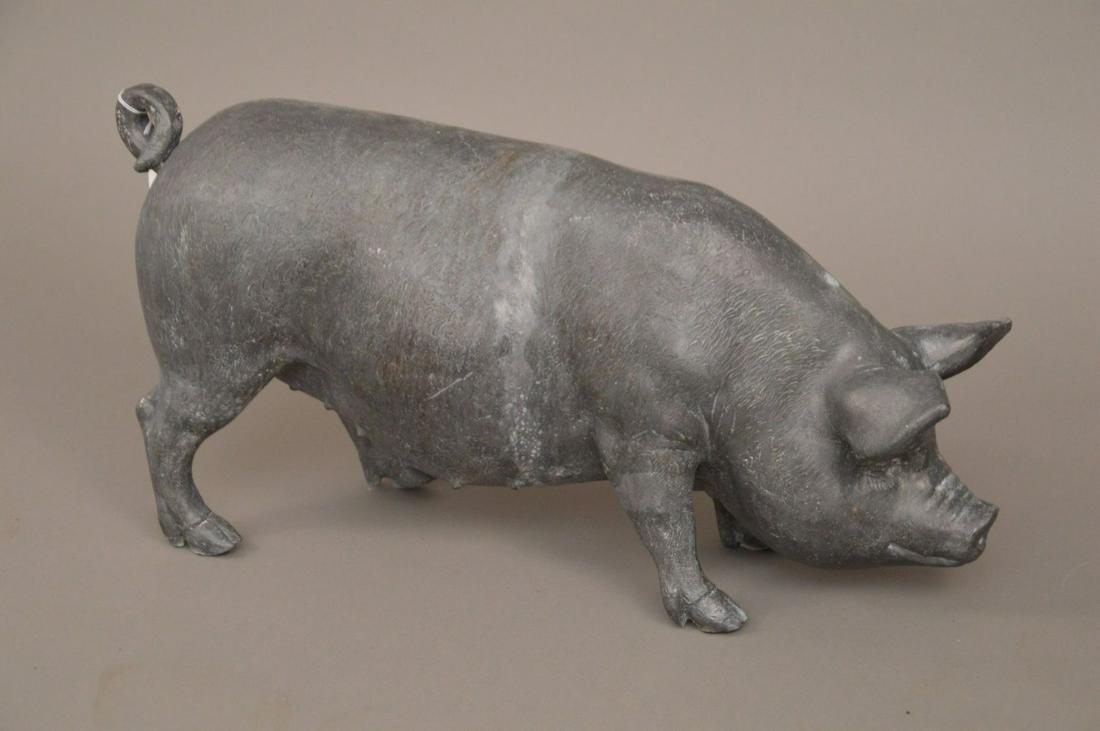 Antique Led Pig Garden Figure.  Condition: no damage (1 of 4)
