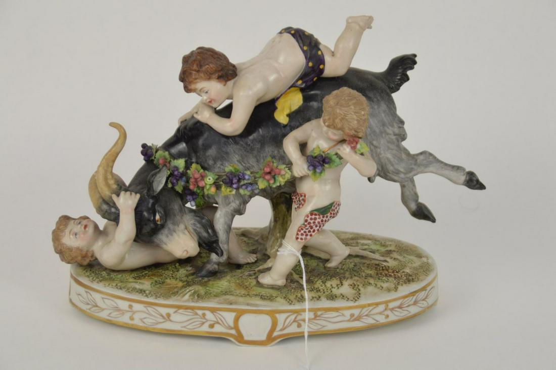 Antique German Porcelain Figural Group Putti with Goat (1 of 8)