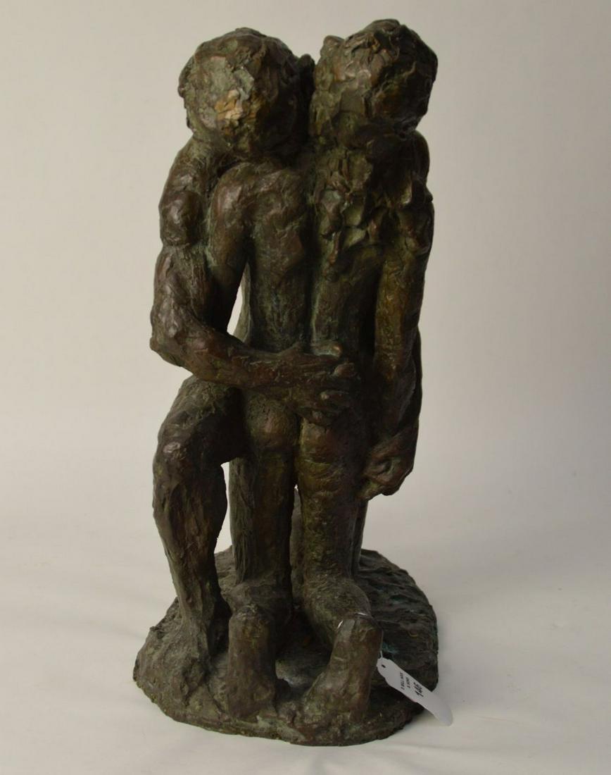 Solid Bronze couple embracing, no apparent signature, (1 of 7)