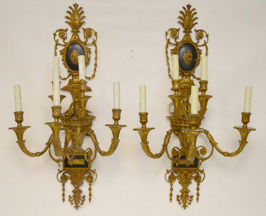Pr. 5 Branch French Style Sconces, 35h x 20w inches (1 of 5)