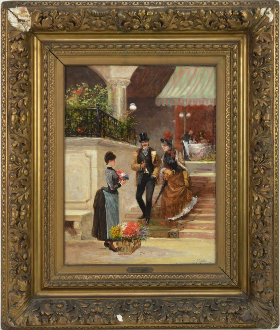 Fritz Vogler (France 19th century) oil on panel, Flower (1 of 9)