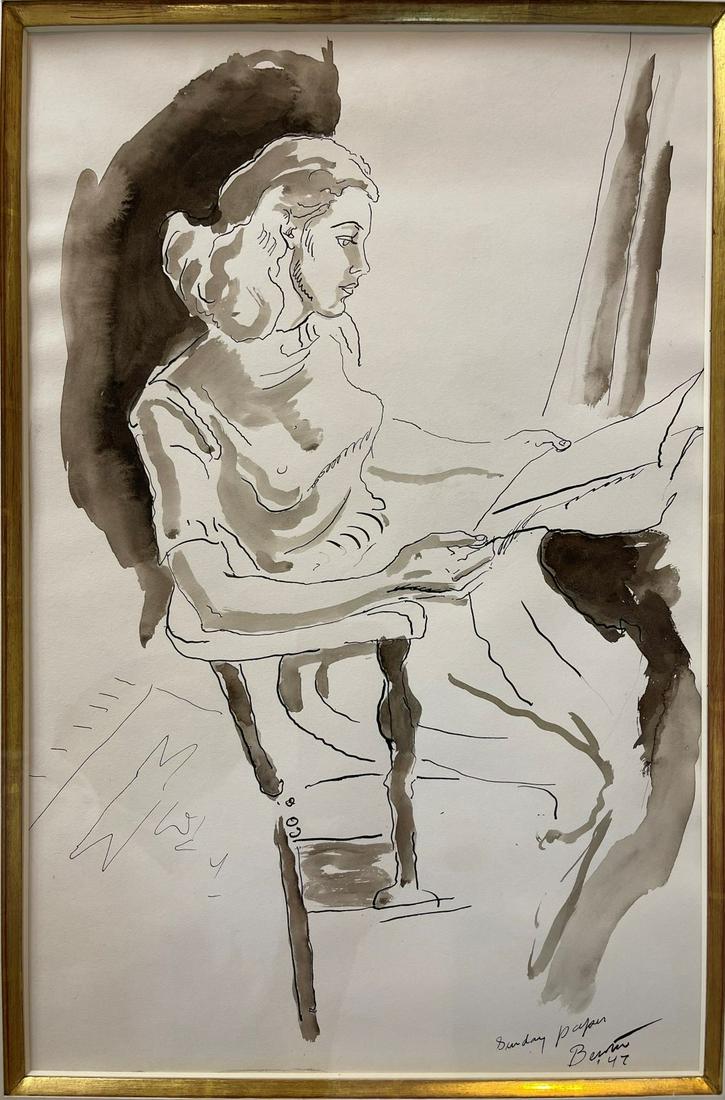 Thomas Hart Benton (AMERICAN, 1889–1975) SUNDAY PAPER - (1 of 3)