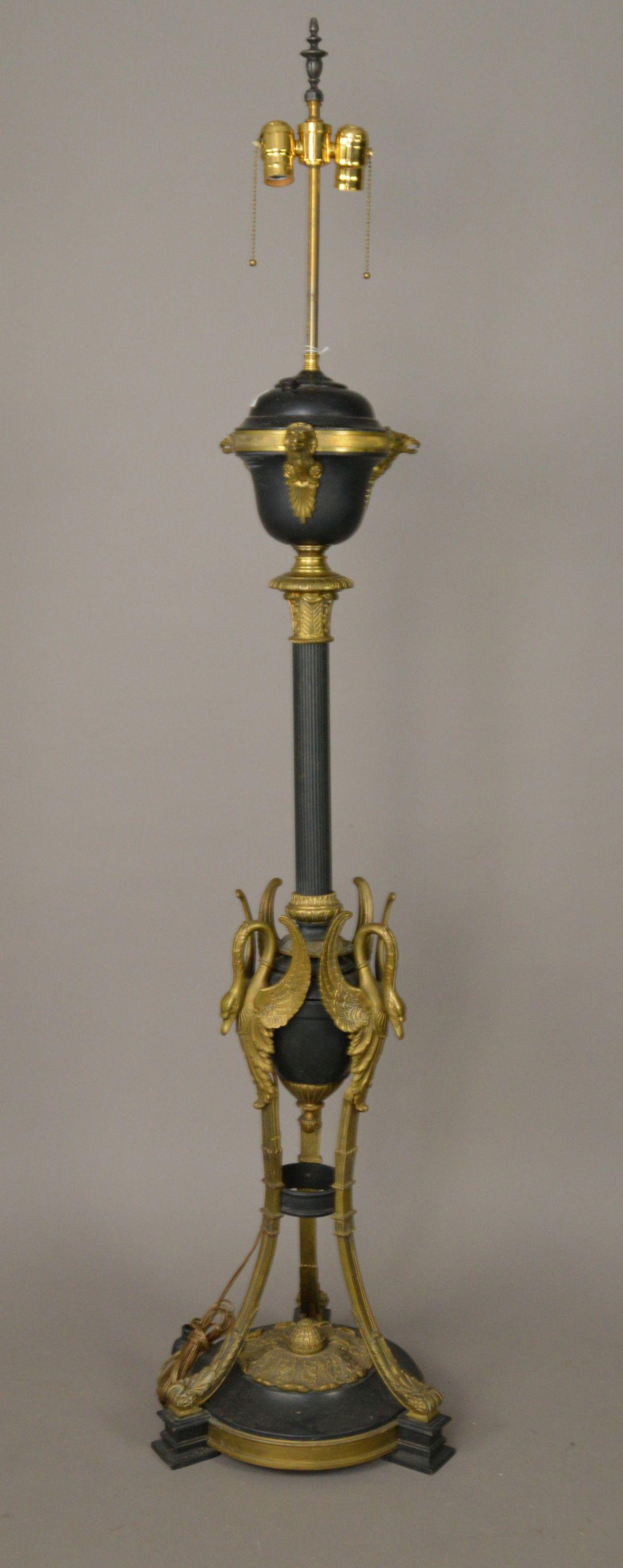 Bronze & Patinated Metal Figural Floor Lamp, 60"h (1 of 8)