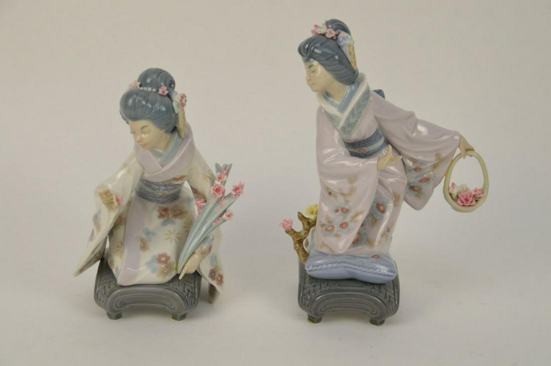 Two Lladro Geisha Figurines - Lladro Spain Porcelain (1 of 5)