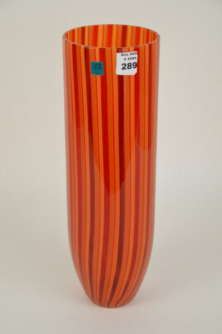 Cenedese Red & Orange Murano Glass Vase 15 1/2" H (1 of 6)