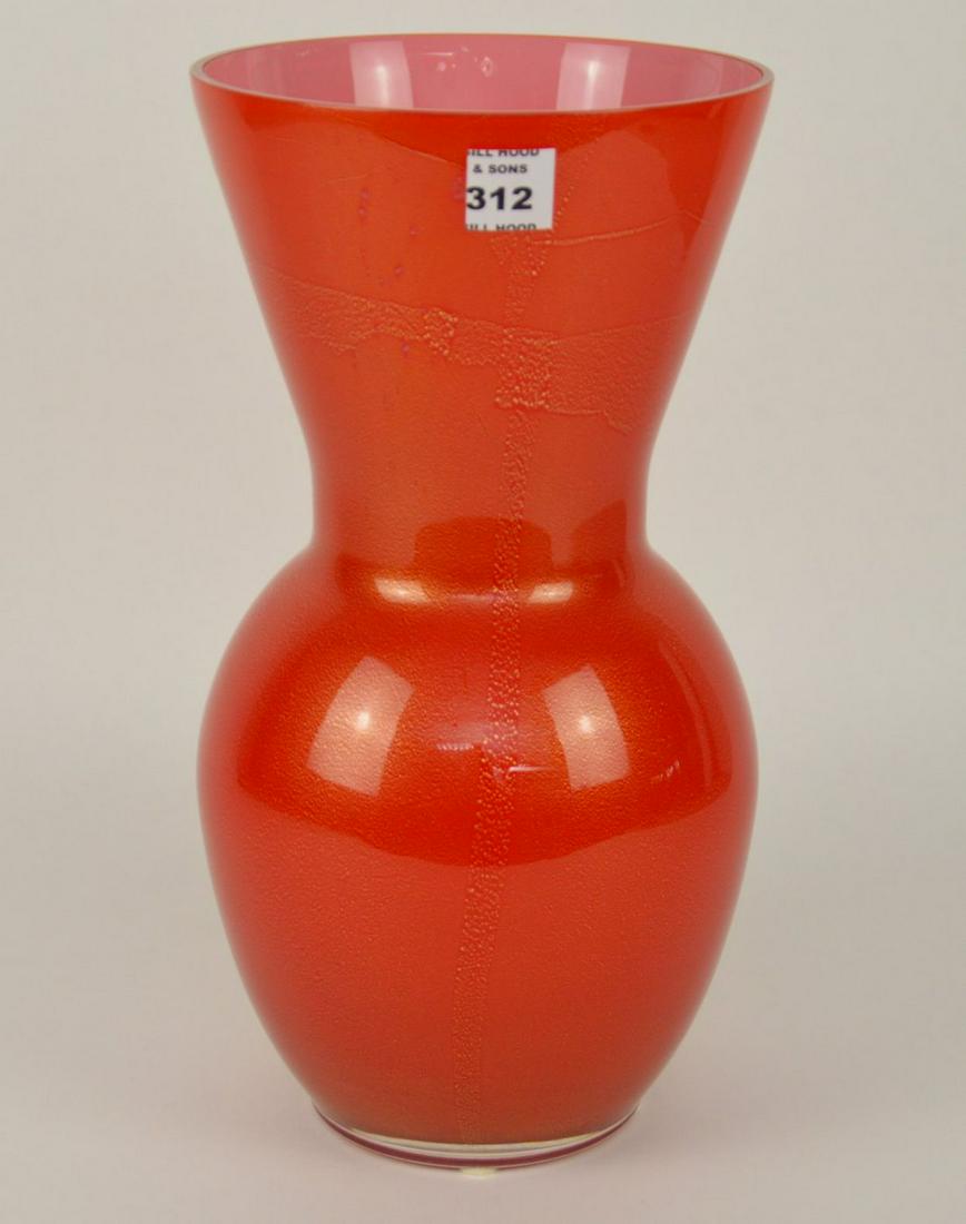 Large Red Cenedese Murano Glass Vase 14 1/2" H (1 of 6)