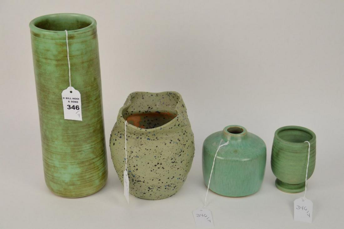 4PCS Vintage Art Pottery - Includes: green cylindrical (1 of 7)