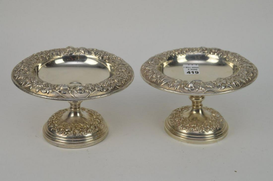 Pair Kirk & Son Sterling Repousse Compotes with (1 of 7)