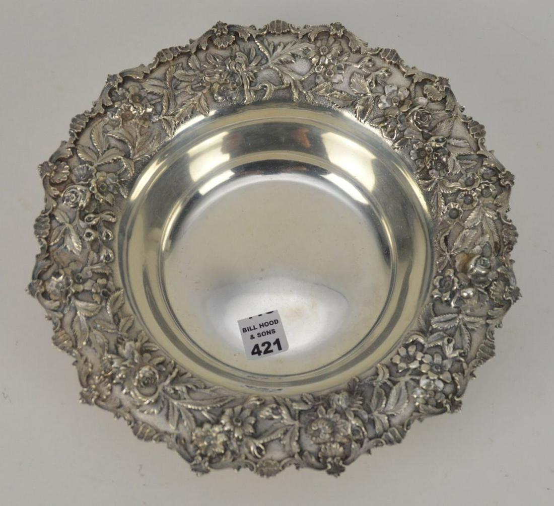 S. Kirk & Son Sterling Repousse Bowl, 20ozt, 11 1/4"dia (1 of 4)