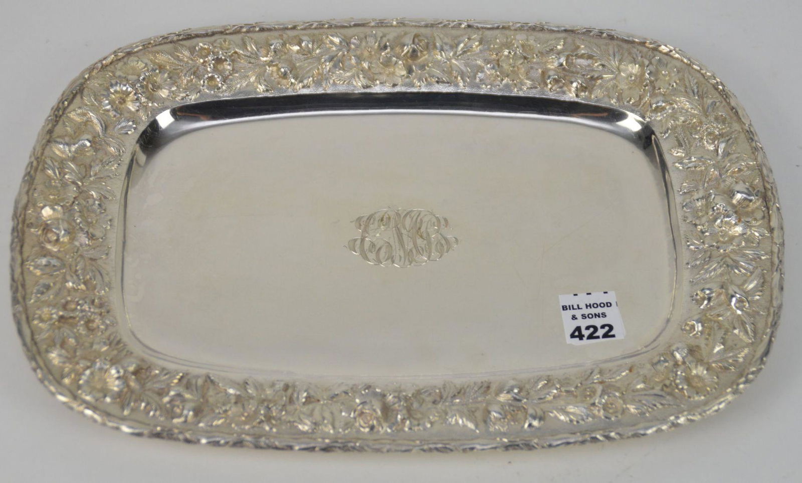 S. Kirk & Son Sterling Repousse Platter with Monogram (1 of 5)