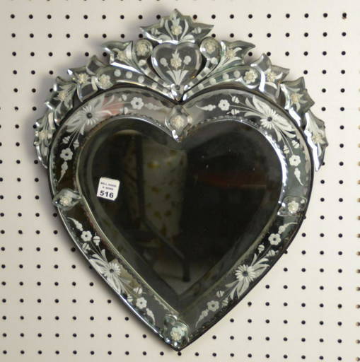 Heart Shaped Mirror. Condition No Damage
