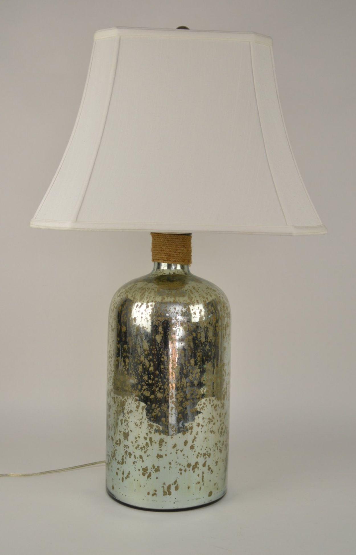 MERCURY GLASS LAMP, 32"h: MERCURY GLASS LAMP, 32"h