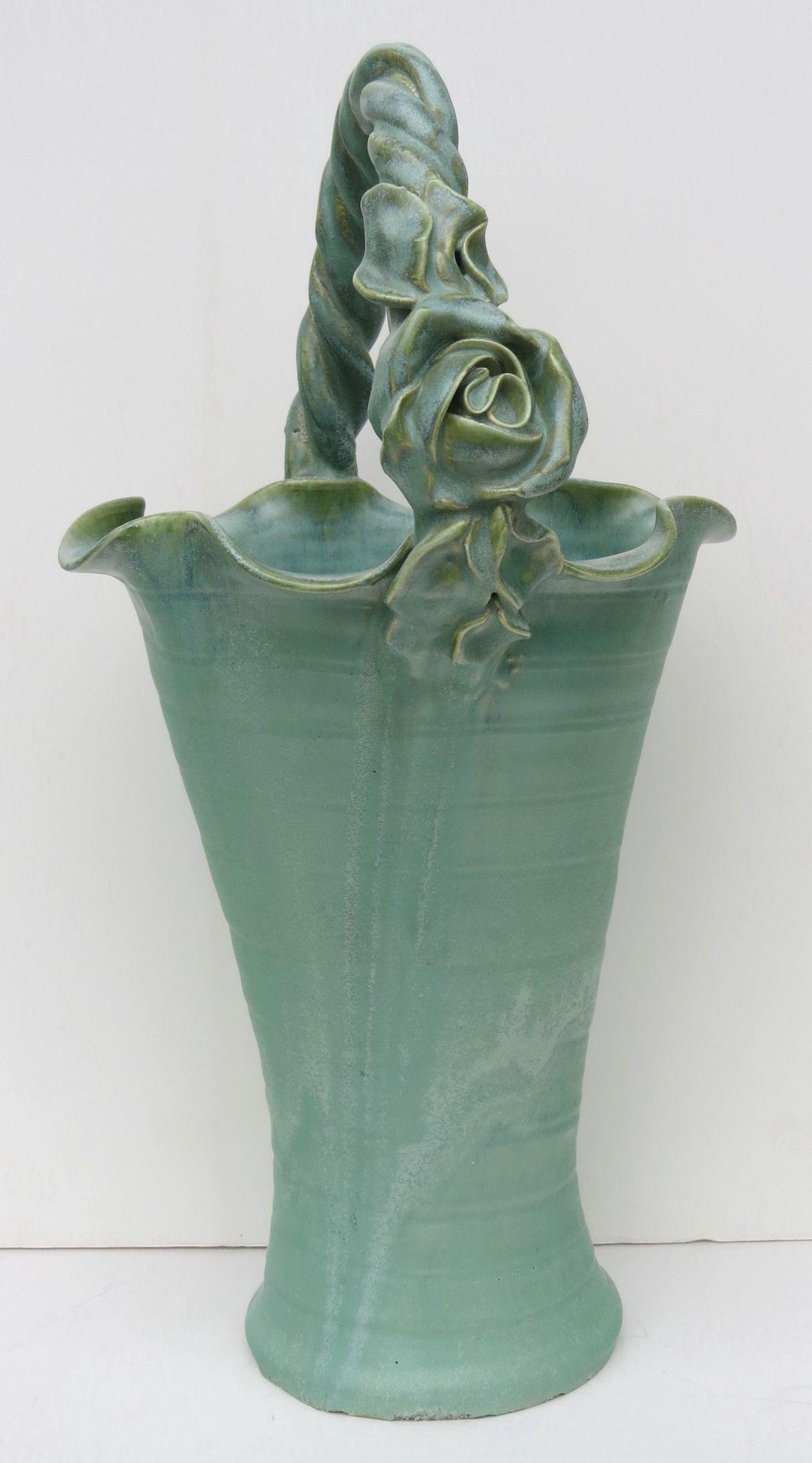 FULPER Hand Thrown and Modeled Art Pottery Basket with (1 of 9)