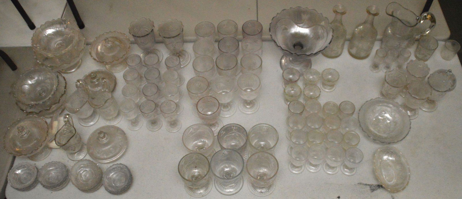 79 PCS Sandwich Glass Group - American clear glass (1 of 10)