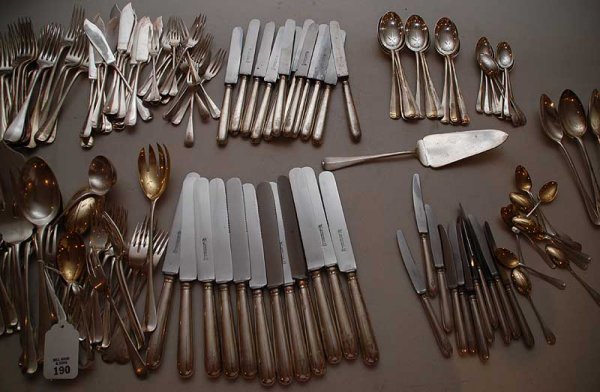 Approx 163 pcs. Of "800" German silver "Friedlande: Approx 163 pcs. Of "800" German silver "Friedlander" (227oz. w/o knifes)