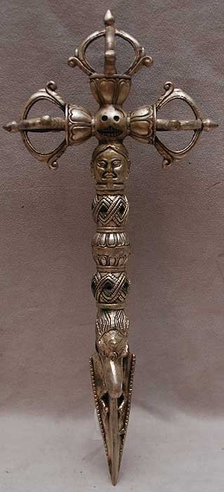 Tibetan unconventional figural weapon, 14"L: Tibetan unconventional figural weapon, 14"L