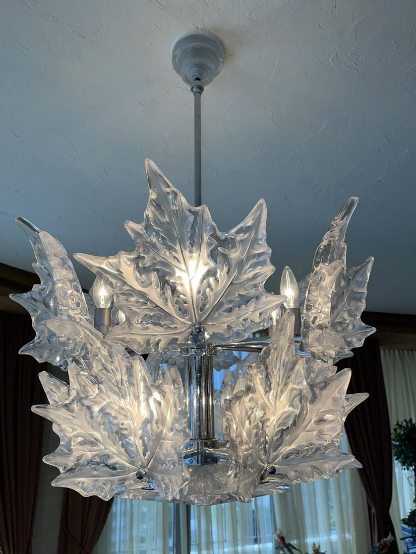 Lalique Champs-Élysées chandelier France -12 leaf (1 of 14)
