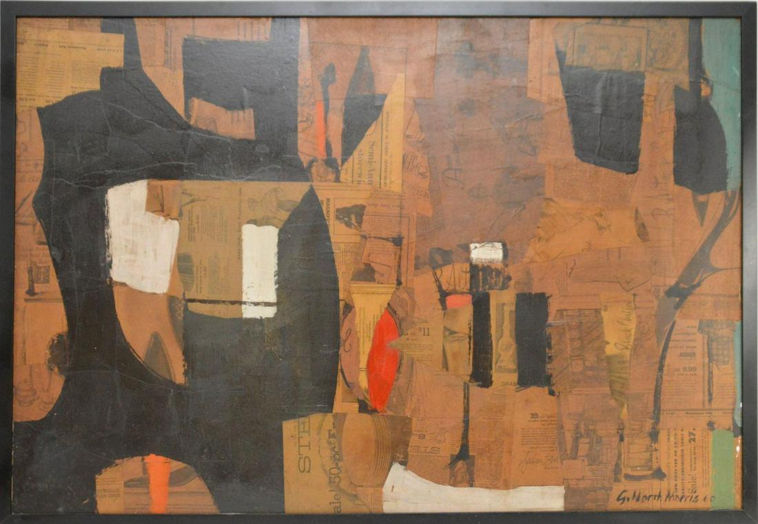George North Morris (1915-1996) Collage with paint on (1 of 10)