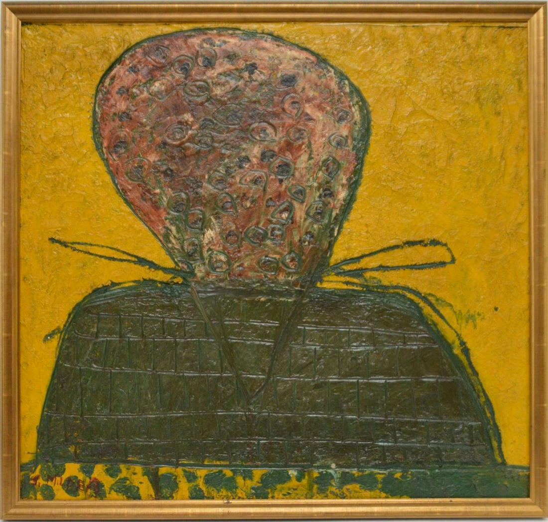 Jay Milder (American, B. 1934) Abstract Head/Shoulders,: Jay Milder (American, B. 1934) Abstract Head/Shoulders, heavy oil on canvas, 32 x 34 inches