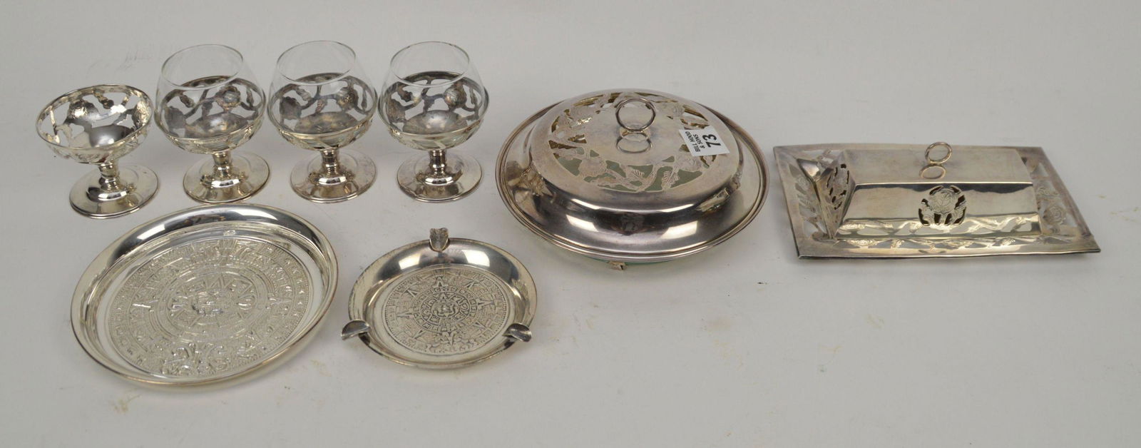 Mexican Sterling lot, Aztec Design, incl; Covered (1 of 5)