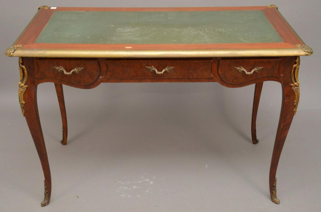 French Mahogany Writing Desk  with 3 Side by Side (1 of 5)