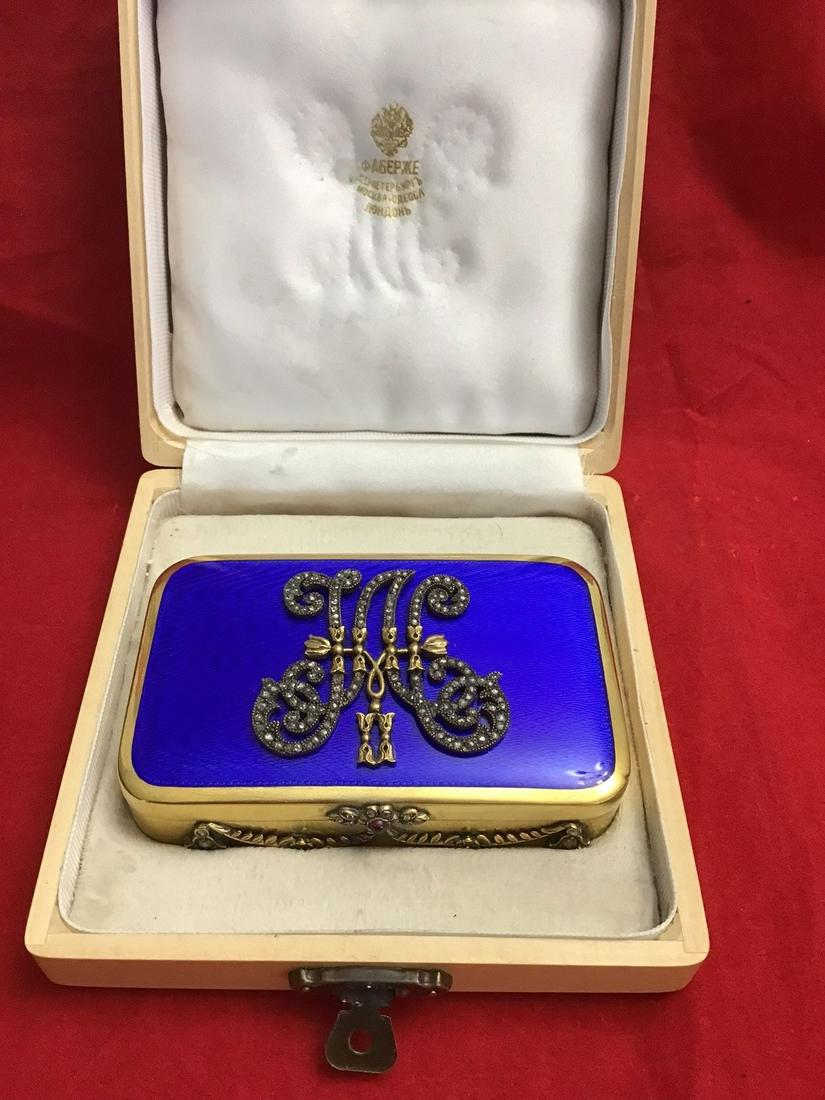 Russian Antique silver enamel diamond snuff box Antique (1 of 8)