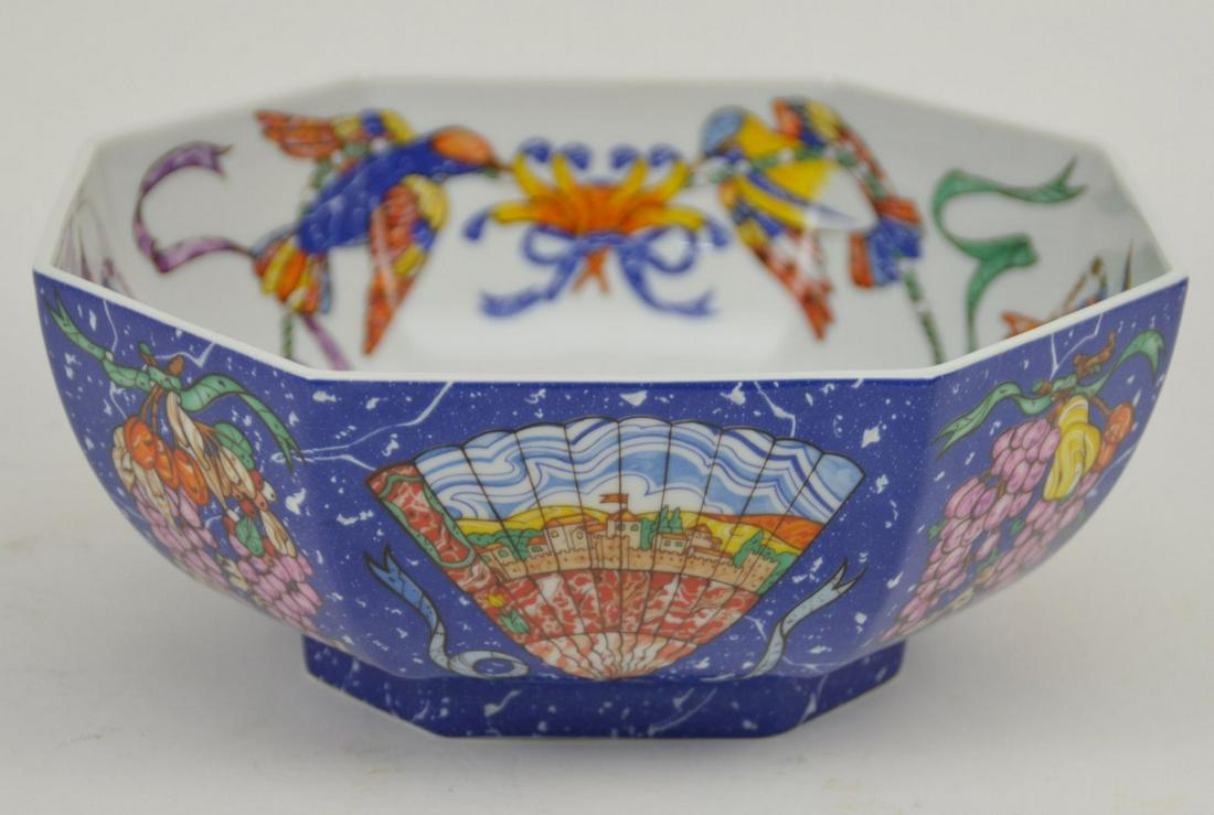 HERMES BOWL, Limoges France Porcelain, 9 inch diameter: HERMES BOWL, Limoges France Porcelain, 9 inch diameter
