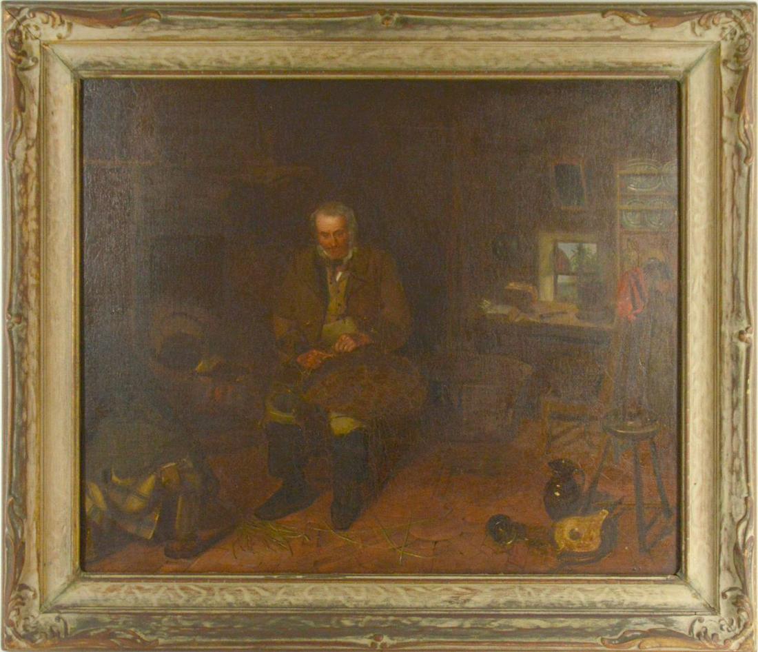 David Gibson , 19th Century oil on canvas, THE BASKET (1 of 9)